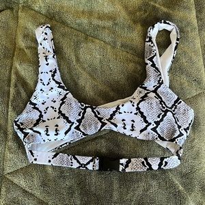 Shein snakeskin buckle bikini top
